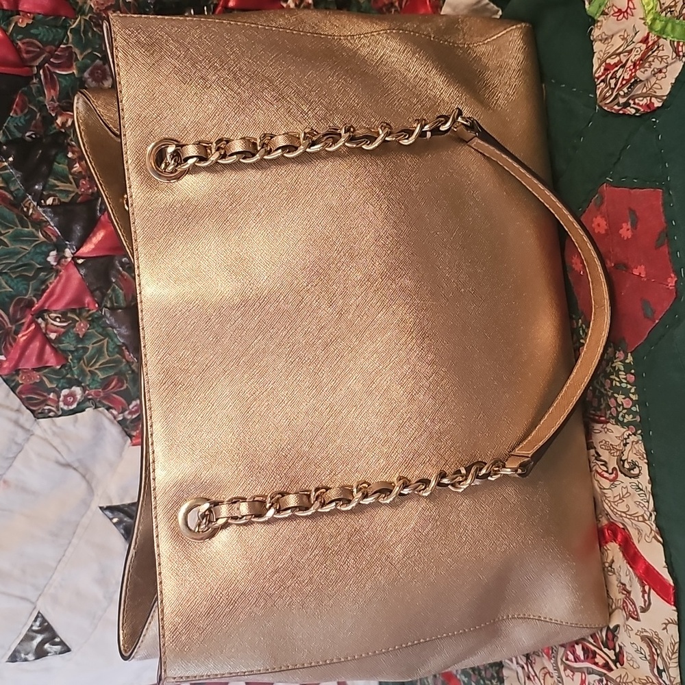 Michael Kors Susannah Metallic Gold Tote - Picture 5 of 10